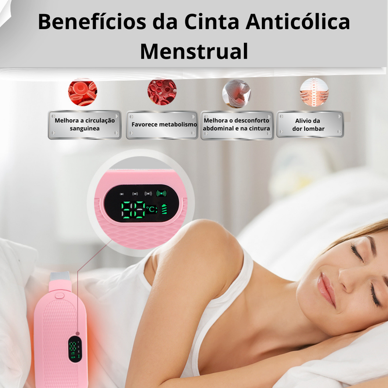 Cinto Anticólica Menstrual - Massageador e Aquecedor Portátil