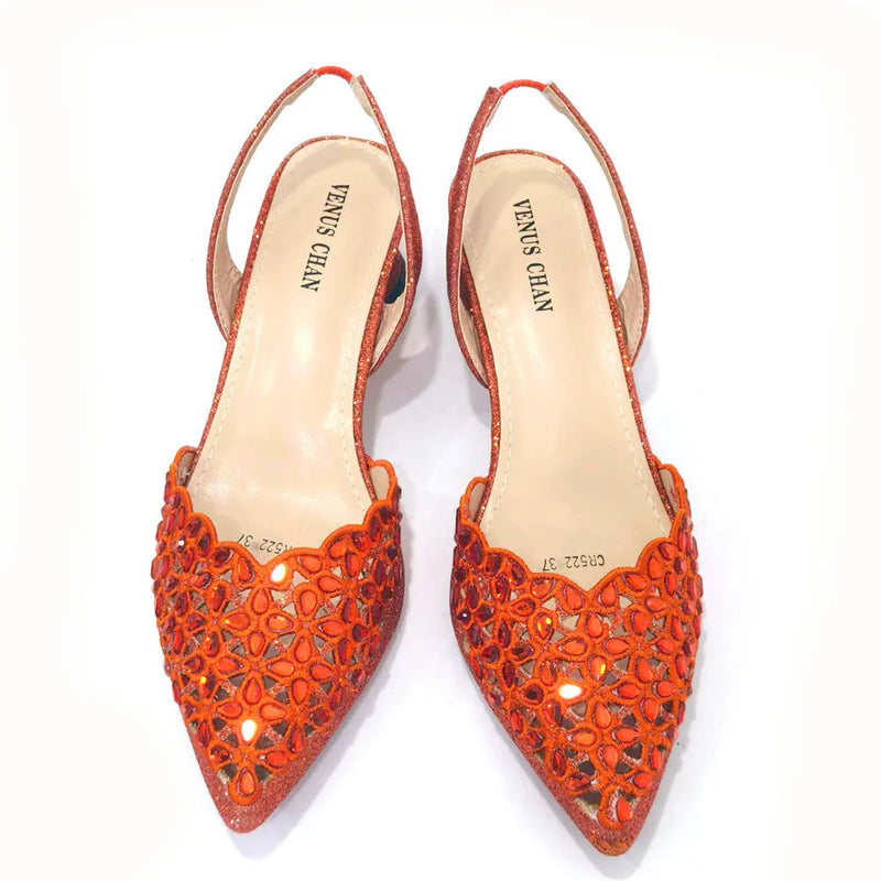 Sapato Feminino com Strass + Bolsa - Design Italiano