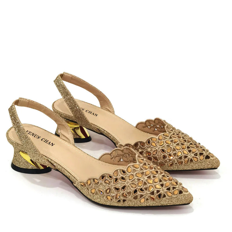 Sapato Feminino com Strass + Bolsa - Design Italiano