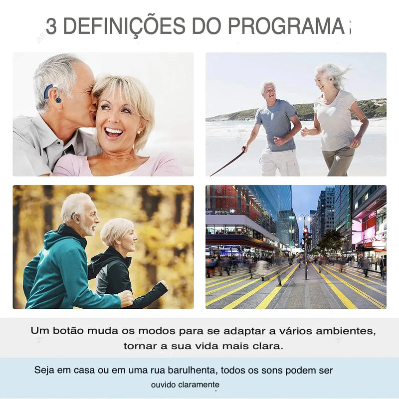 Aparelho Amplificador Auditivo Digital Recarregável  (01 UN) - Lançamento 2024 - ClarityPro