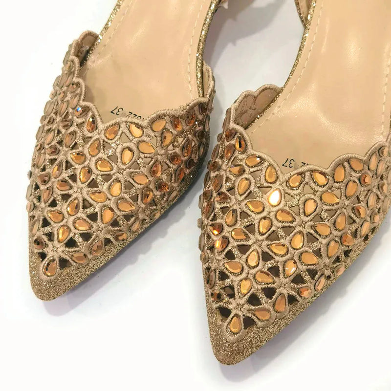 Sapato Feminino com Strass + Bolsa - Design Italiano