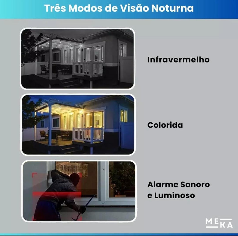 CÂMERA DE VIGILÂNCIA 2 EM 1, WI-FI, VISÃO NOTURNA, PROVA D´ÀGUA.