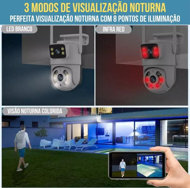 CÂMERA DE VIGILÂNCIA 2 EM 1, WI-FI, VISÃO NOTURNA, PROVA D´ÀGUA.