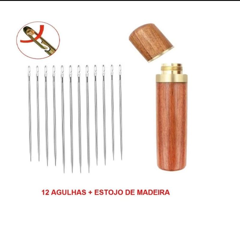 kit de agulhas mágicas costura 12 unidades + SUPORTE PARA AGULHAS