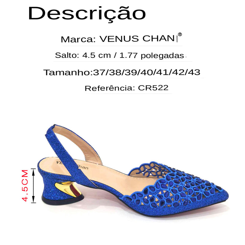 Sapato Feminino com Strass + Bolsa - Design Italiano