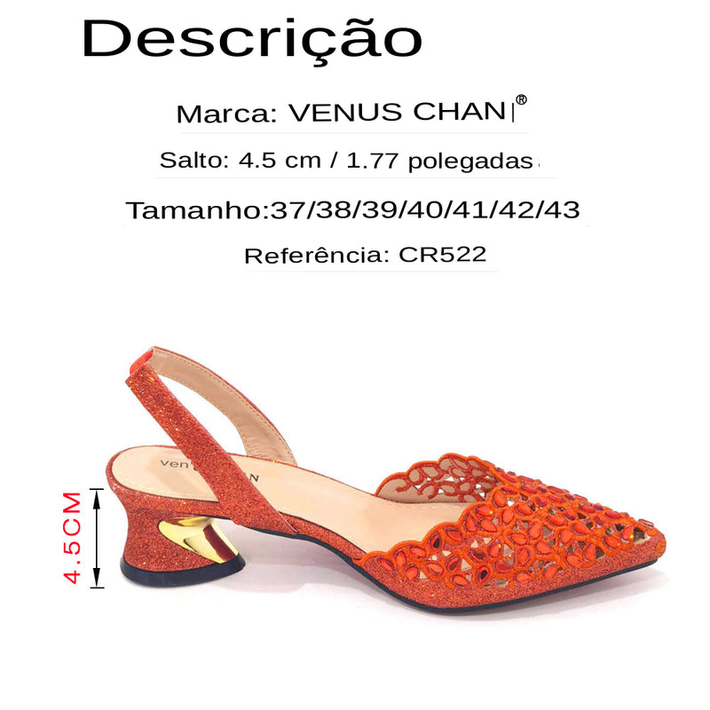 Sapato Feminino com Strass + Bolsa - Design Italiano