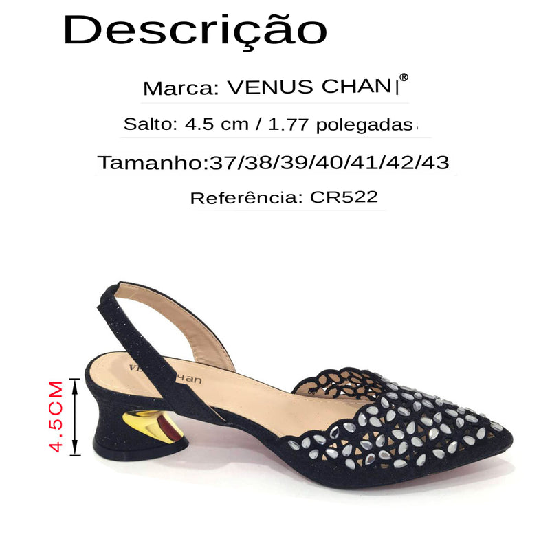 Sapato Feminino com Strass + Bolsa - Design Italiano