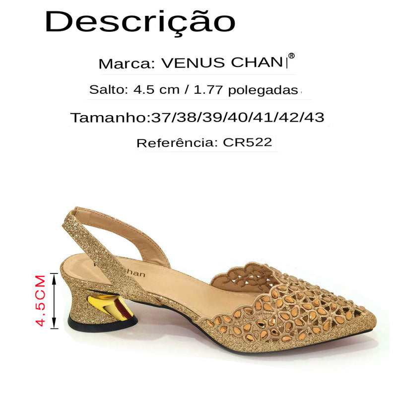 Sapato Feminino com Strass + Bolsa - Design Italiano